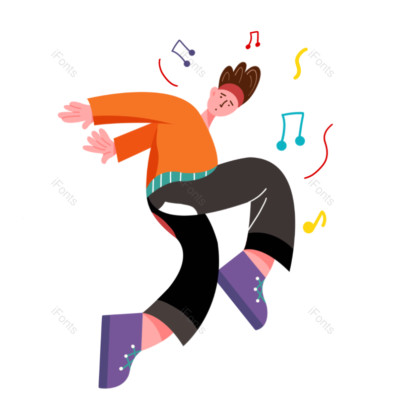 手绘人物图片,人物元素,卡通人物PNG,音乐免抠素材